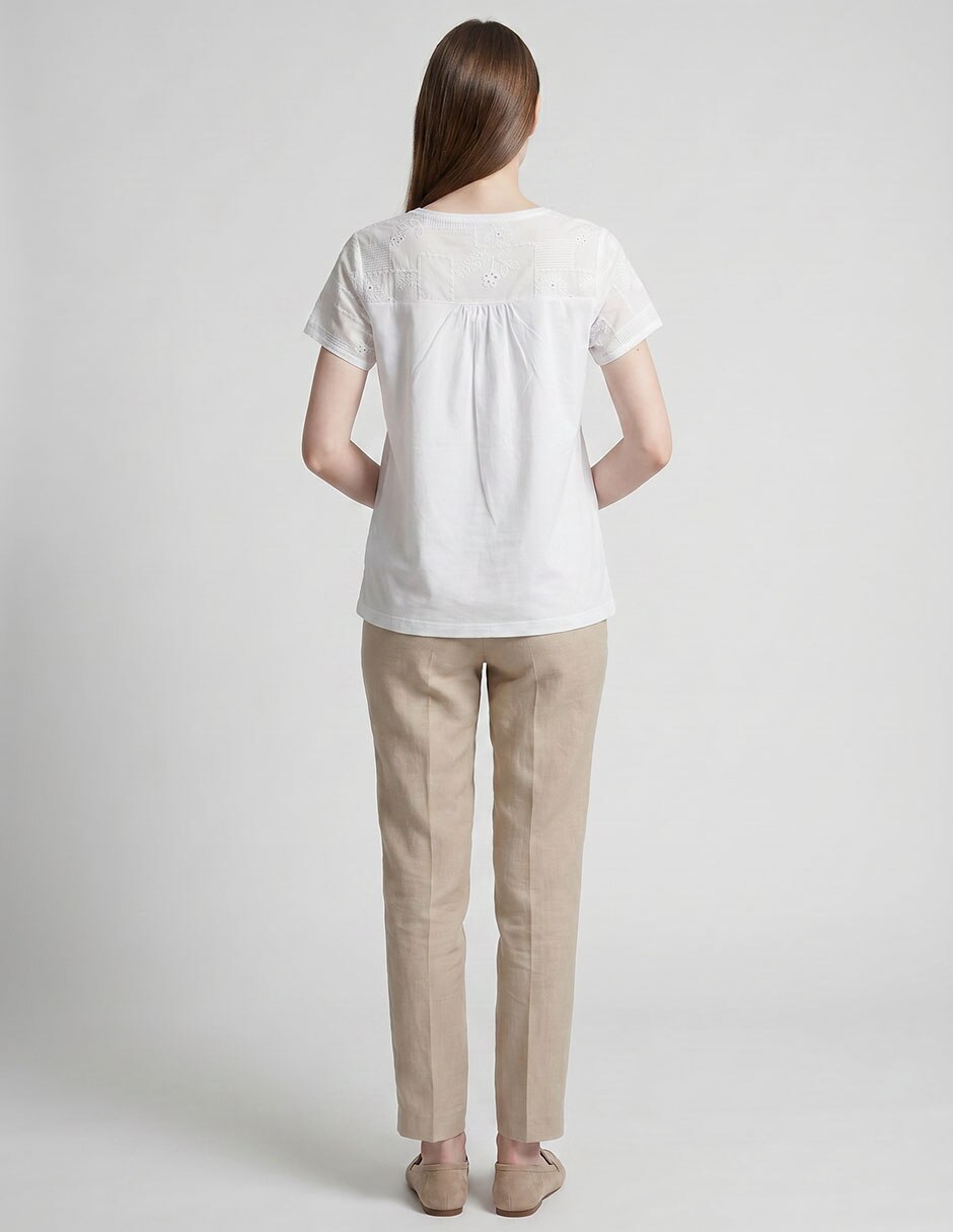 Playera manga corta cuello redondo mujer 3