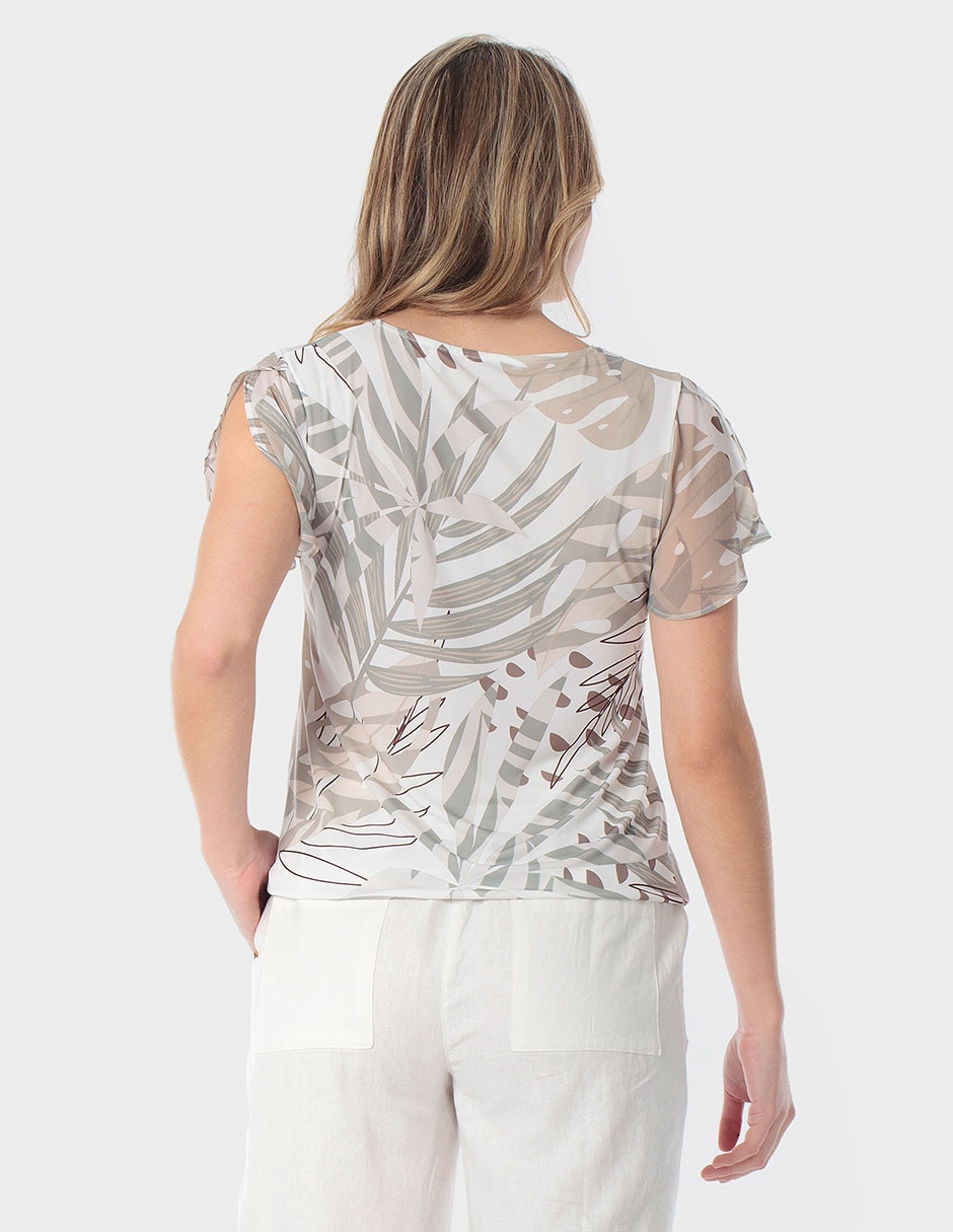 Blusa Punt Roma manga corta para mujer
