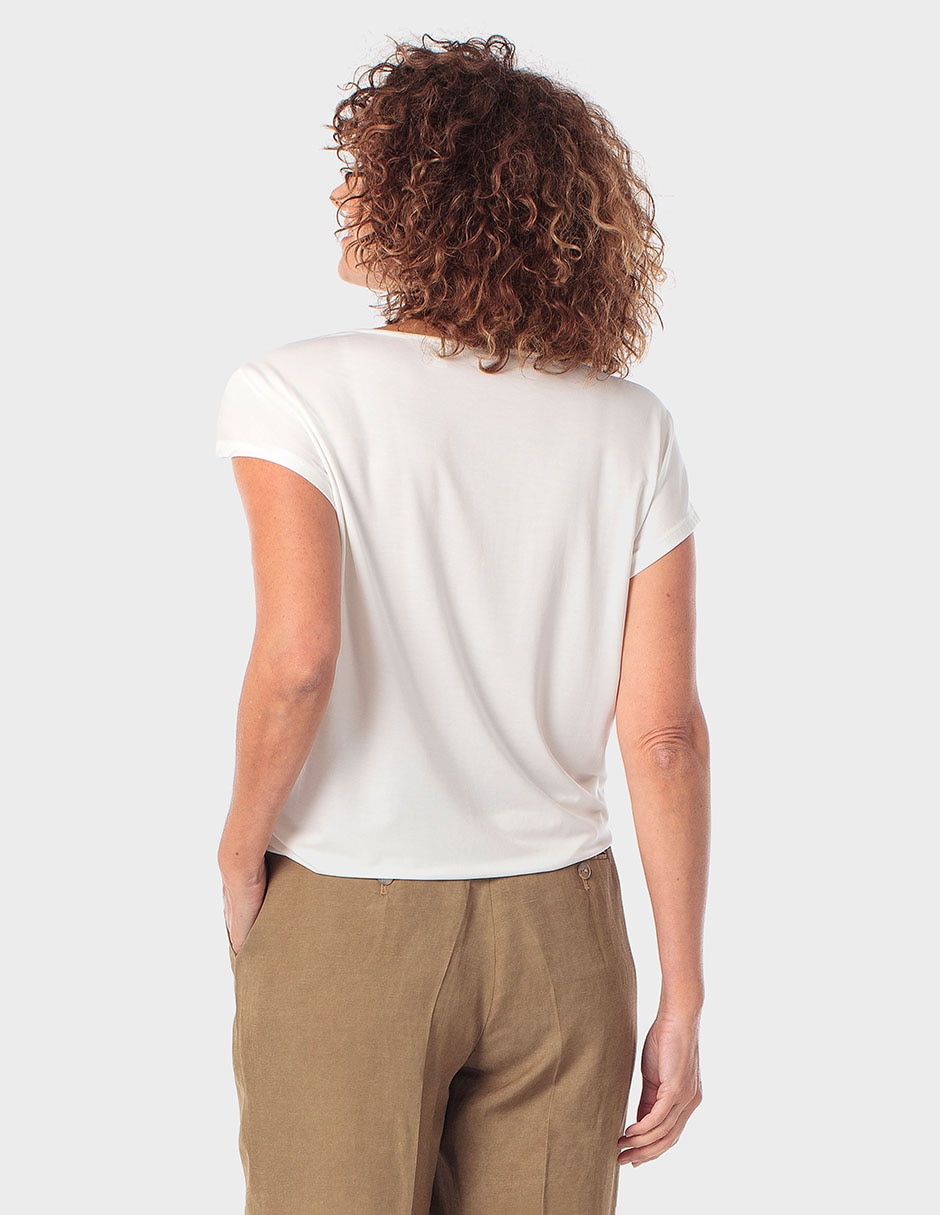 Playera manga corta Punt Roma cuello redondo para mujer