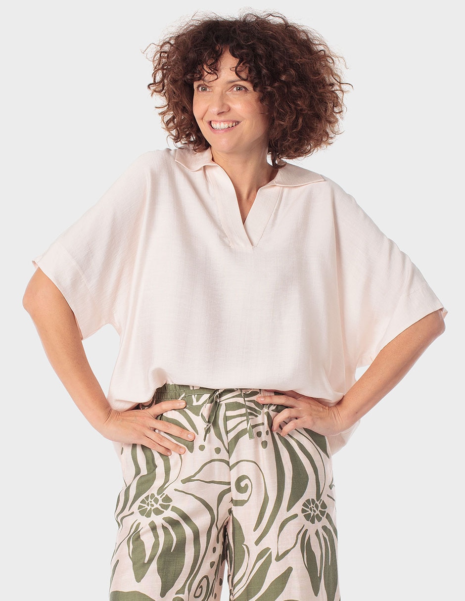 Blusa manga al codo para mujer