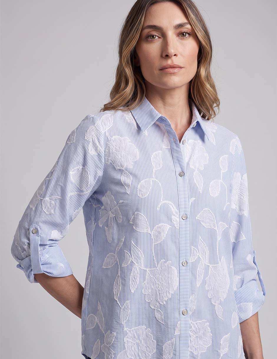 Blusa camisera manga larga para mujer 4