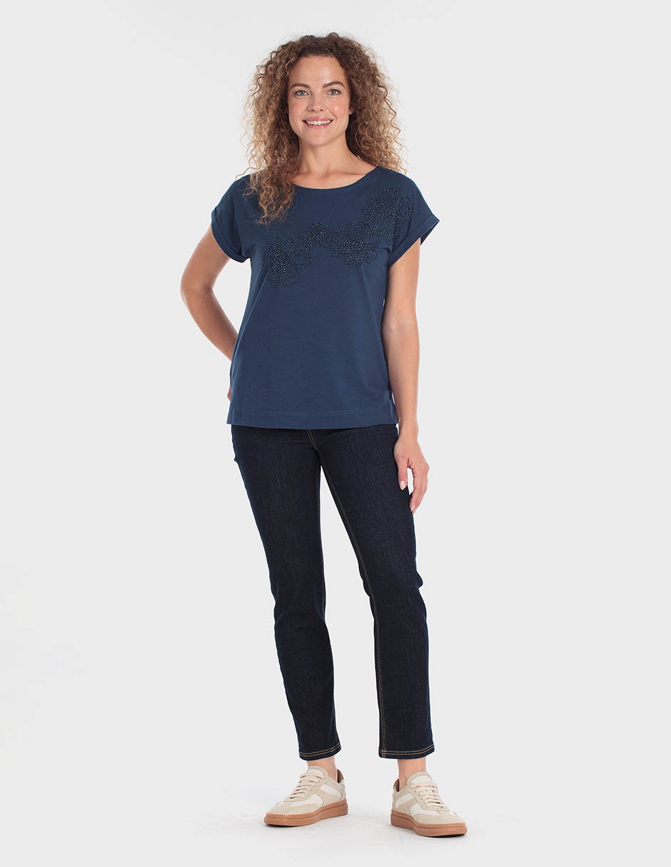 Playera manga corta cuello redondo para mujer 4
