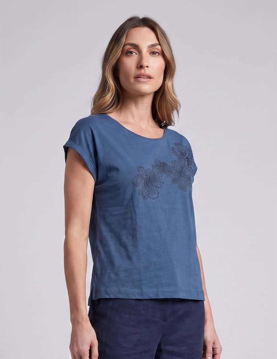 Playera manga corta cuello redondo para mujer Playera manga corta cuello redondo para mujer