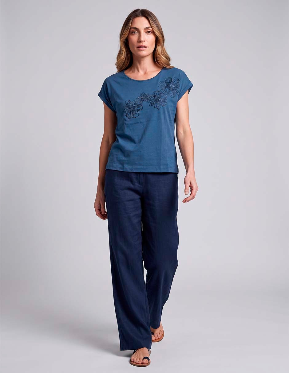 Playera manga corta cuello redondo para mujer 5