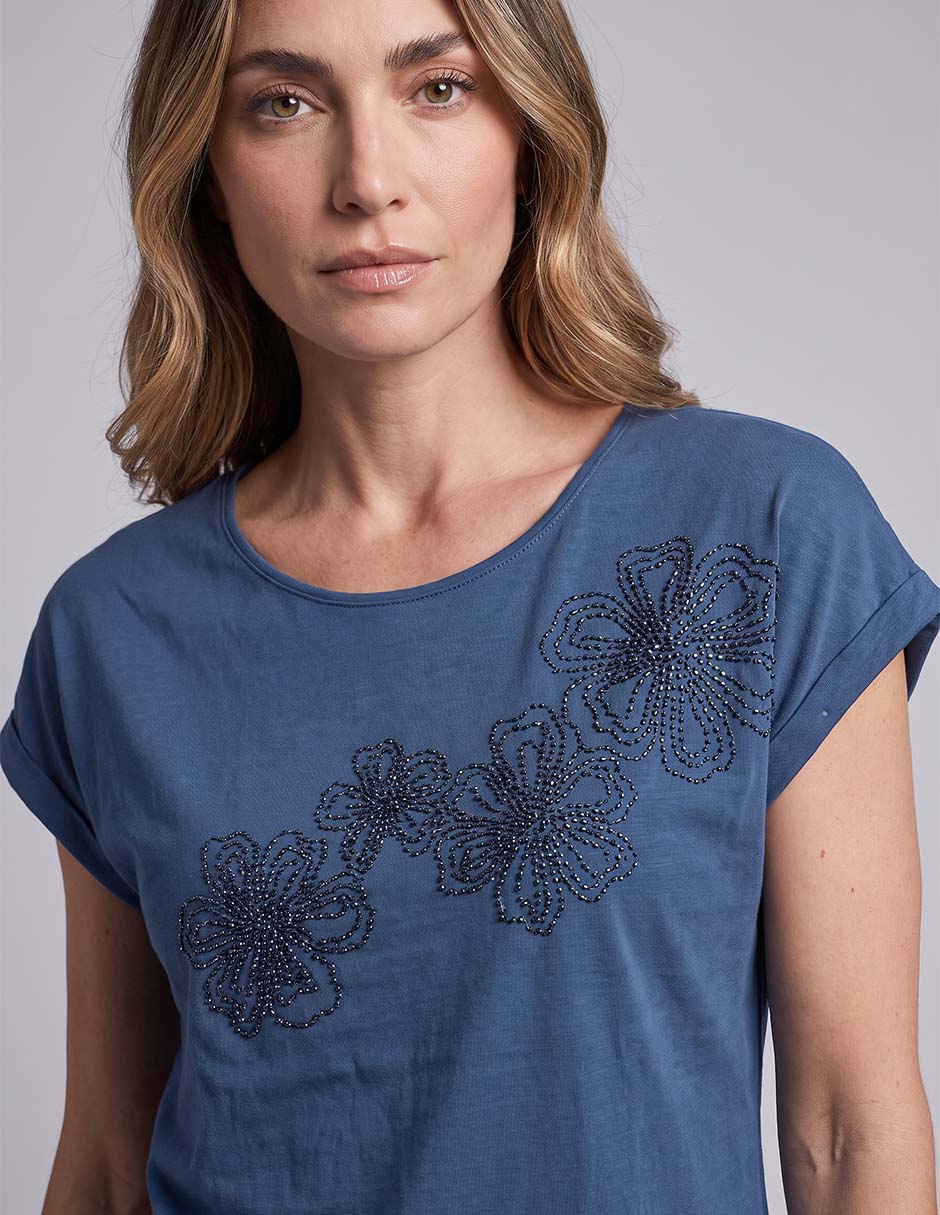 Playera manga corta cuello redondo para mujer 6