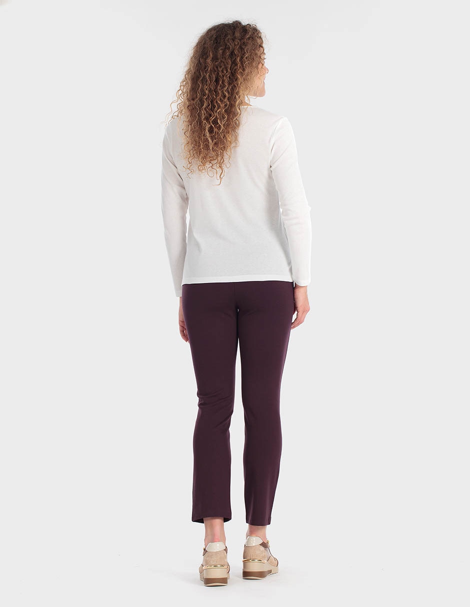 Playera manga larga cuello redondo para mujer 2