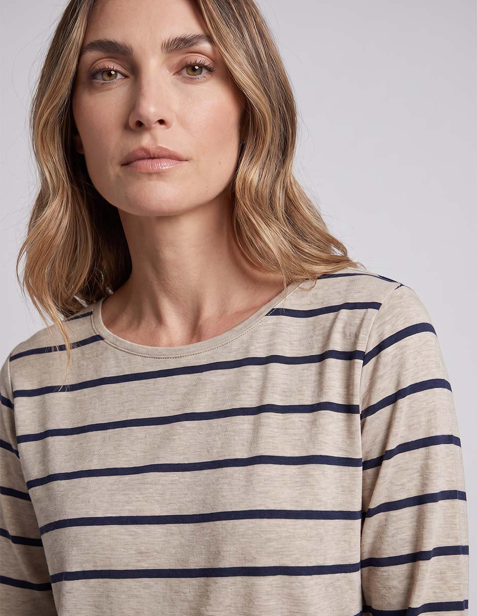 Playera manga 3/4 cuello redondo para mujer 2