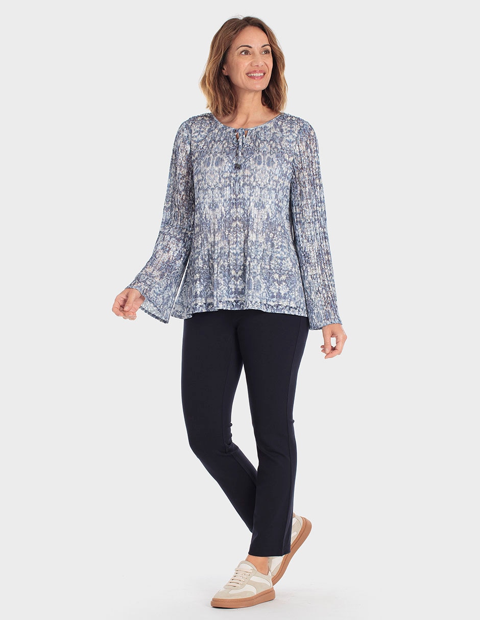 Playera manga larga cuello redondo para mujer 3