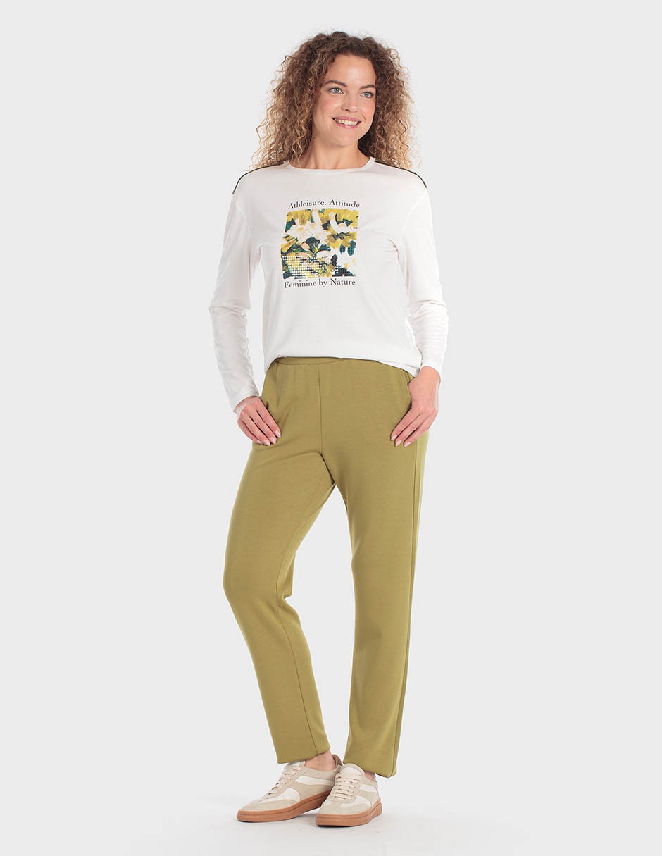 Playera manga larga cuello redondo para mujer 3