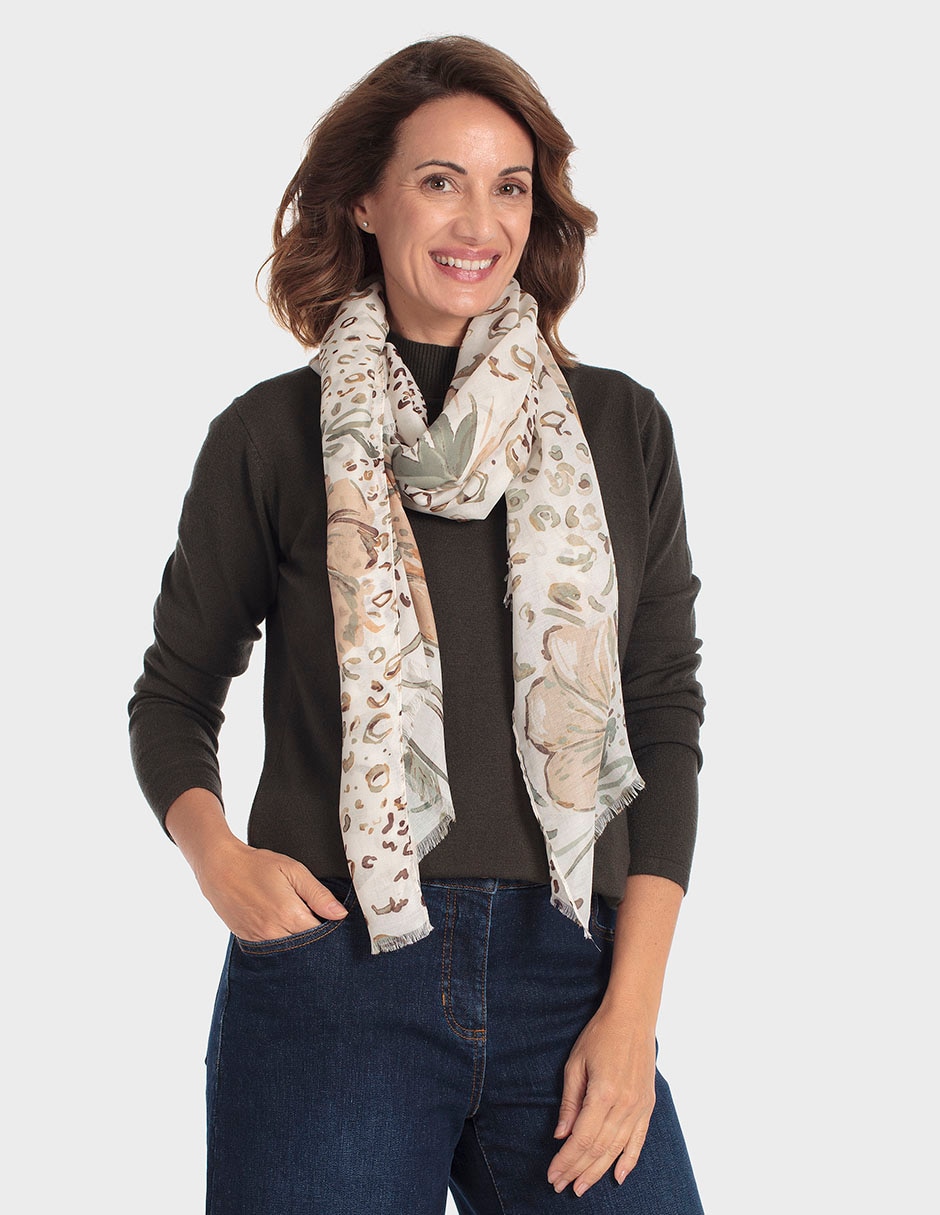 Pashmina con estampado floral para mujer Pashmina con estampado floral para mujer