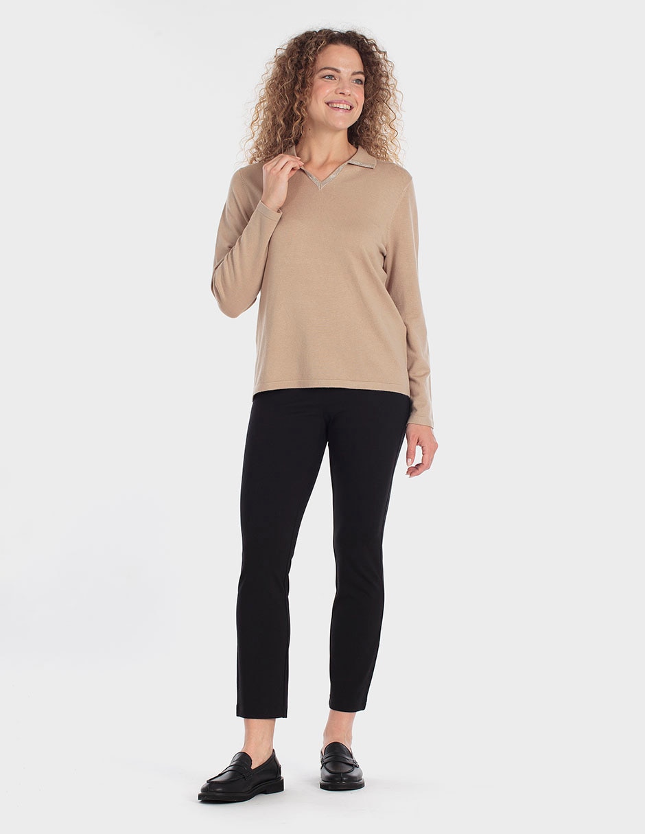 Suéter cuello camisero para mujer 3