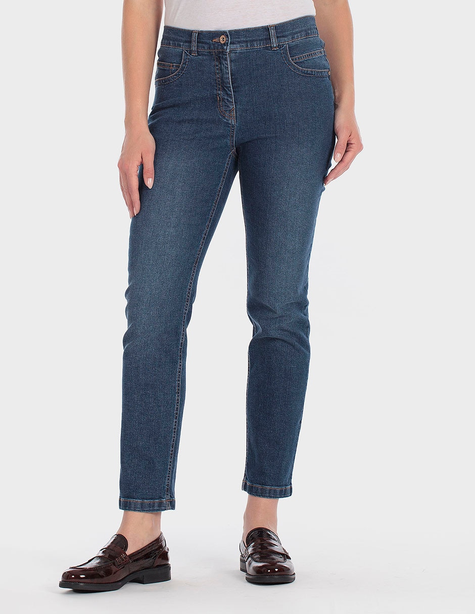 Jeans slim corte a la cintura para mujer Jeans slim corte a la cintura para mujer