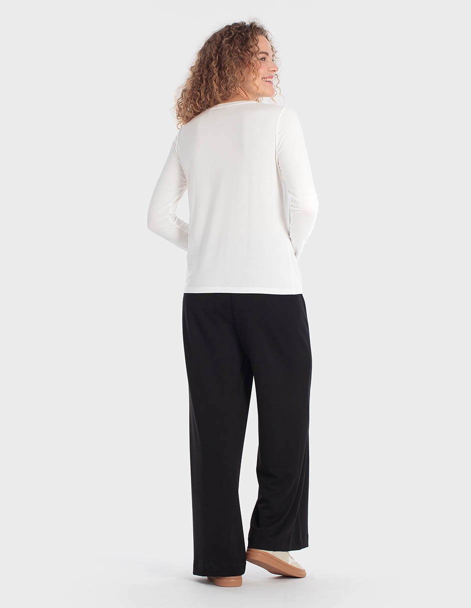Playera manga larga cuello redondo para mujer 2