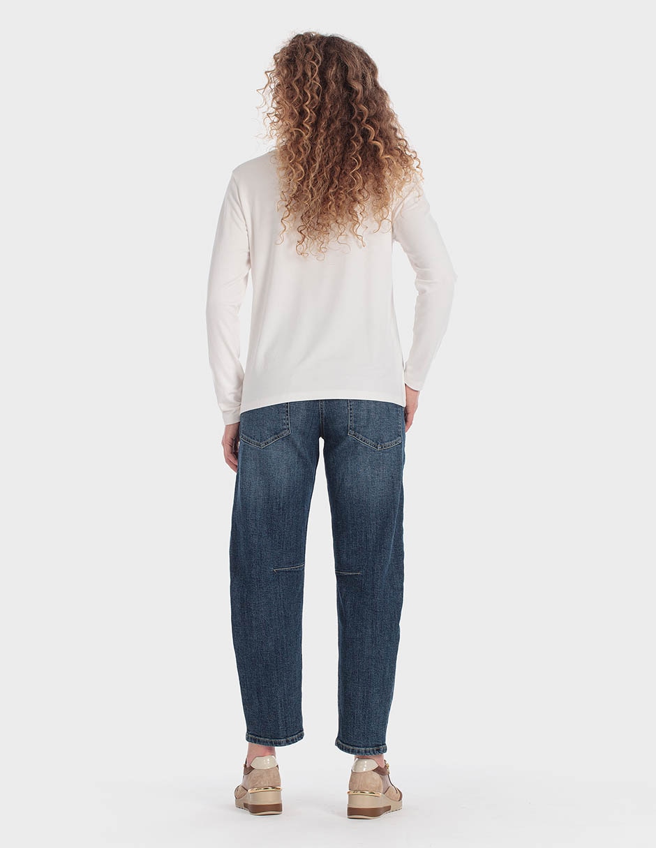 Playera manga larga cuello redondo para mujer 2