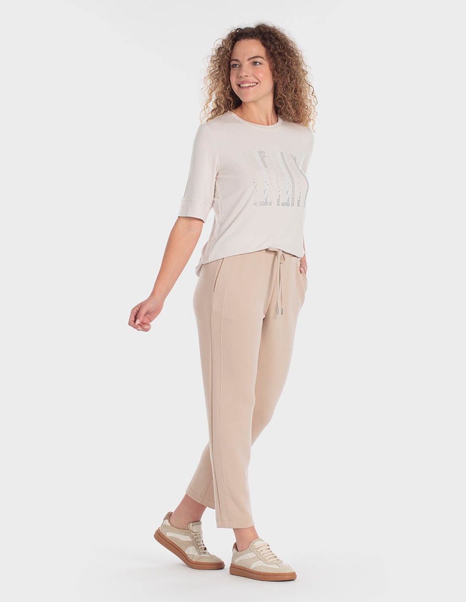 Playera manga 3/4 cuello redondo para mujer 4