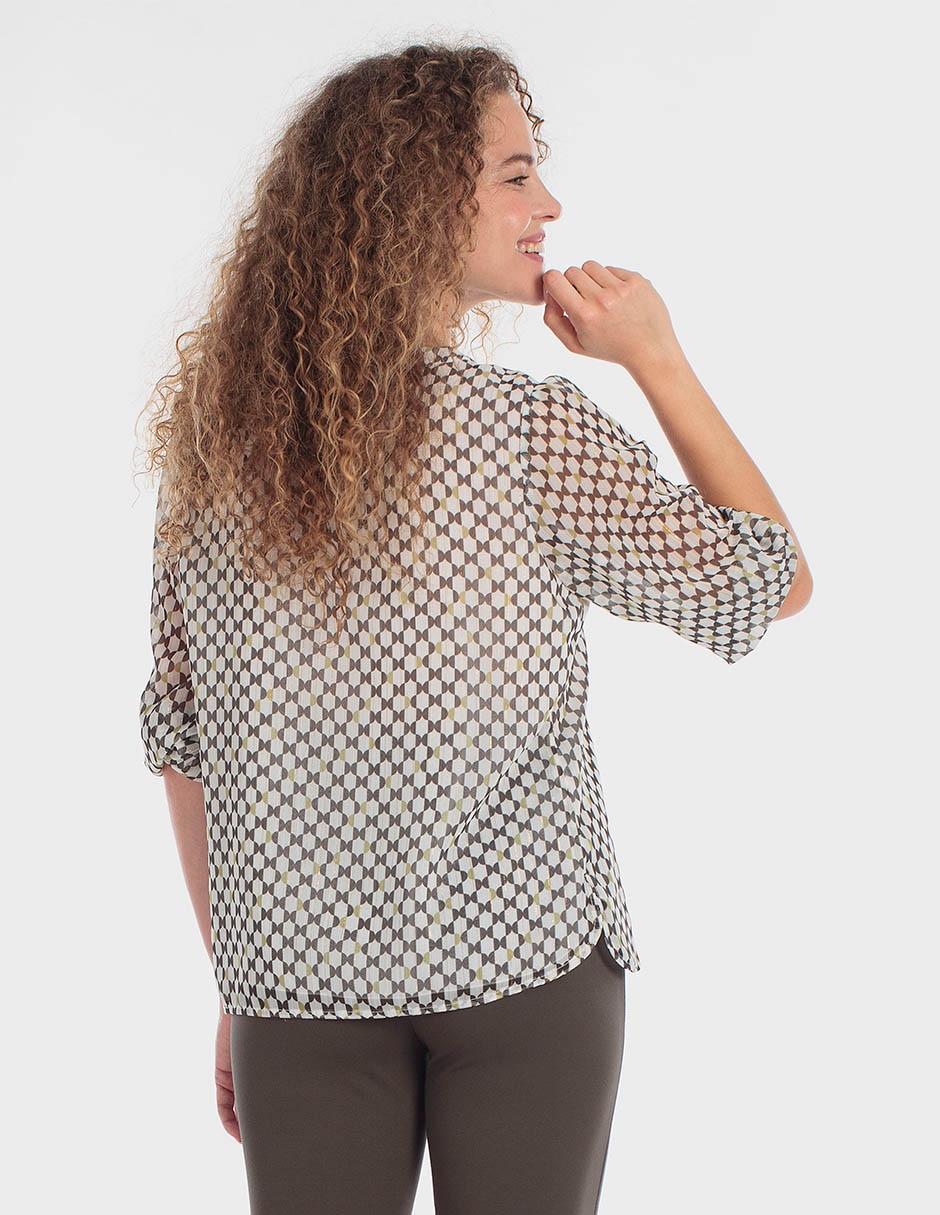 Blusa manga al codo para mujer