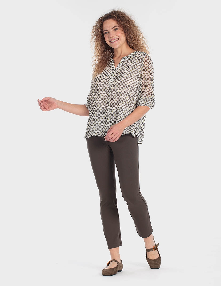Blusa manga al codo para mujer