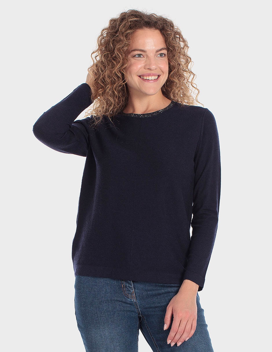 Suéter cuello redondo para mujer Suéter cuello redondo para mujer