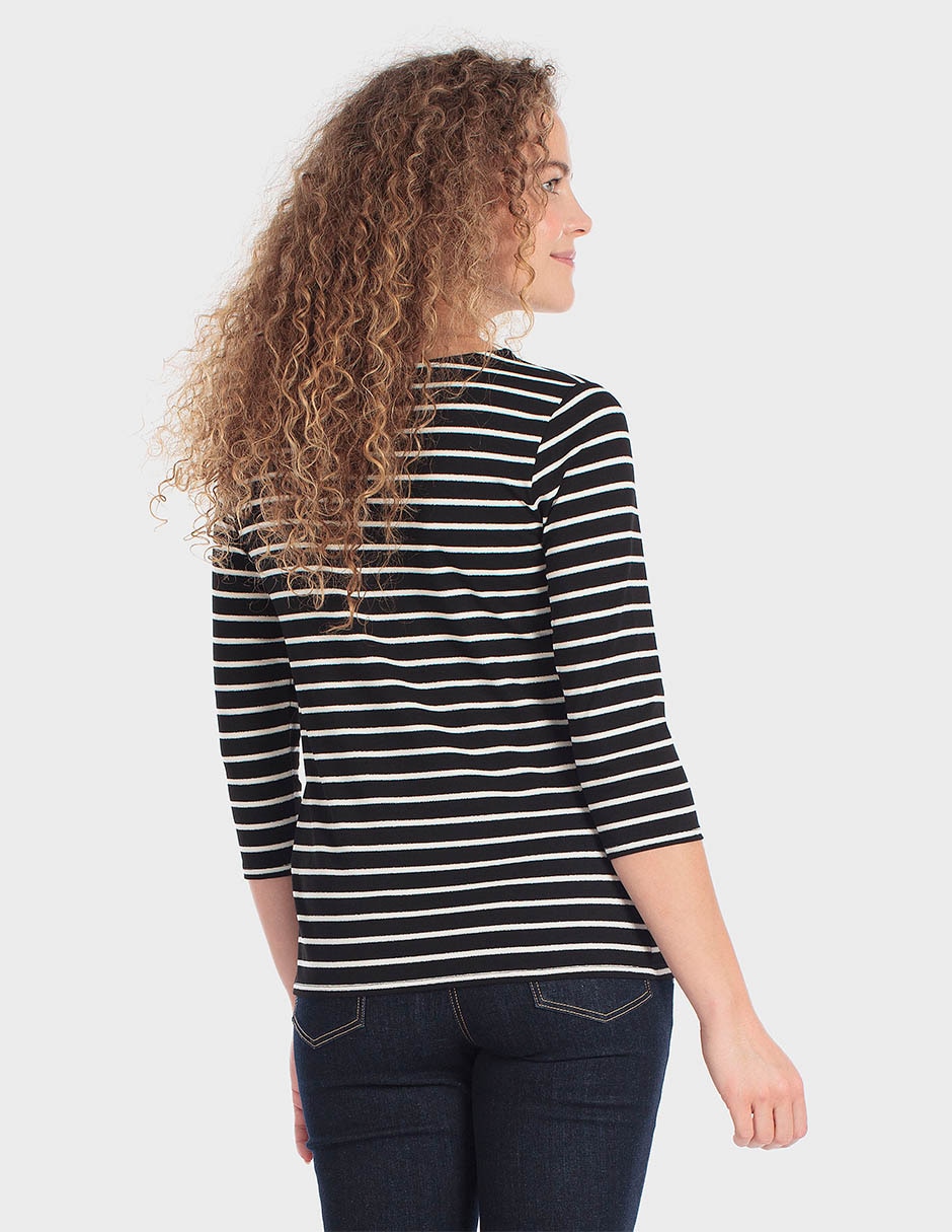 Playera manga 3/4 cuello redondo para mujer 3
