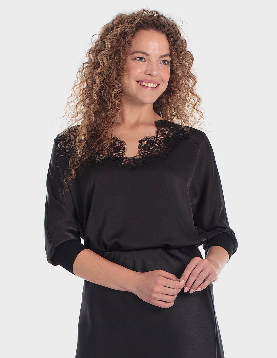 Blusa manga 3/4 para mujer Blusa manga 3/4 para mujer