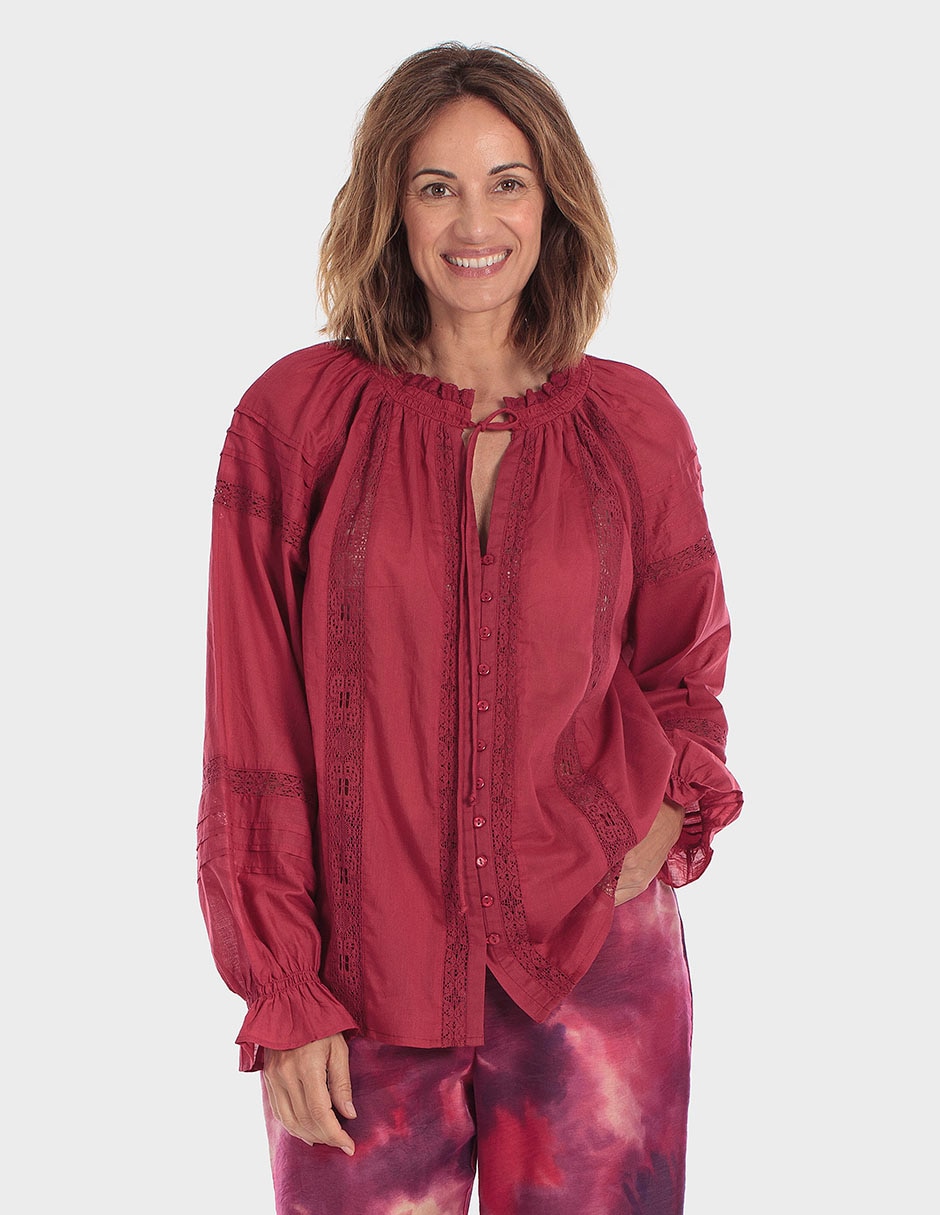 Blusa manga larga para mujer