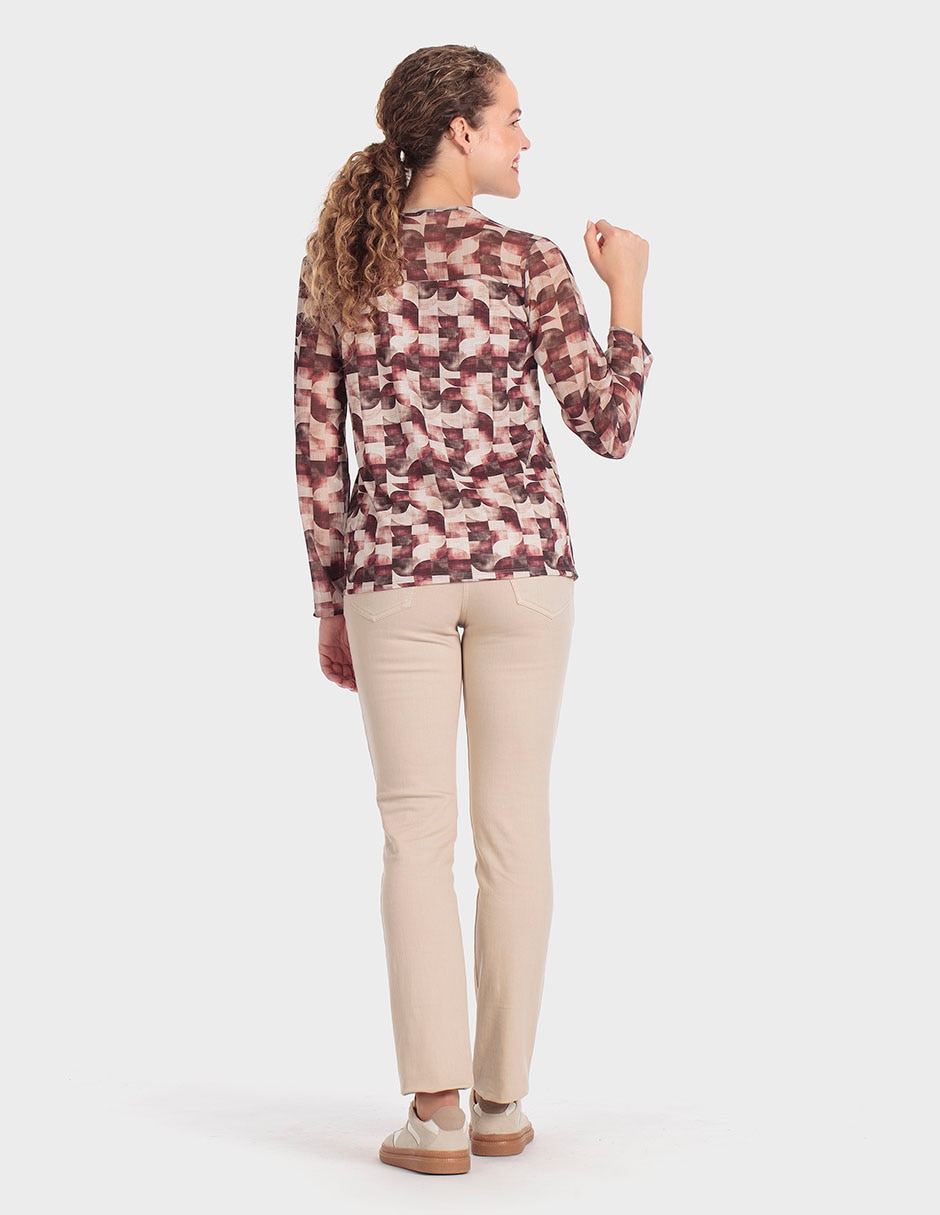 Playera manga corta cuello redondo para mujer 4