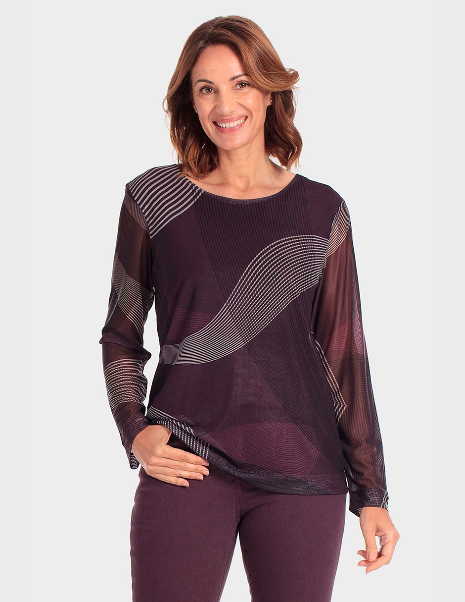 Playera manga corta cuello redondo para mujer
