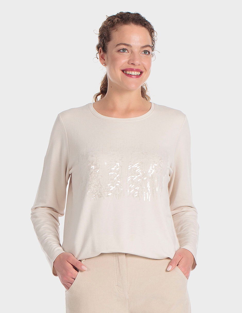 Playera manga corta cuello redondo para mujer