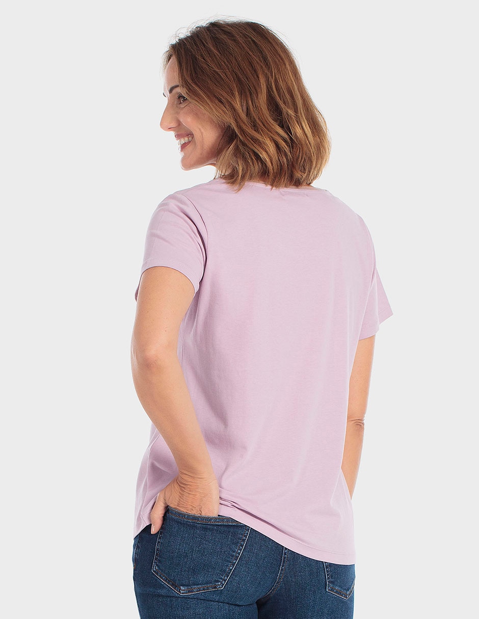 Playera manga corta cuello redondo para mujer 2