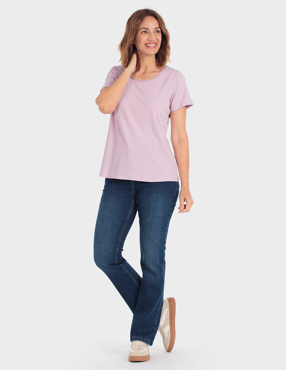 Playera manga corta cuello redondo para mujer 3