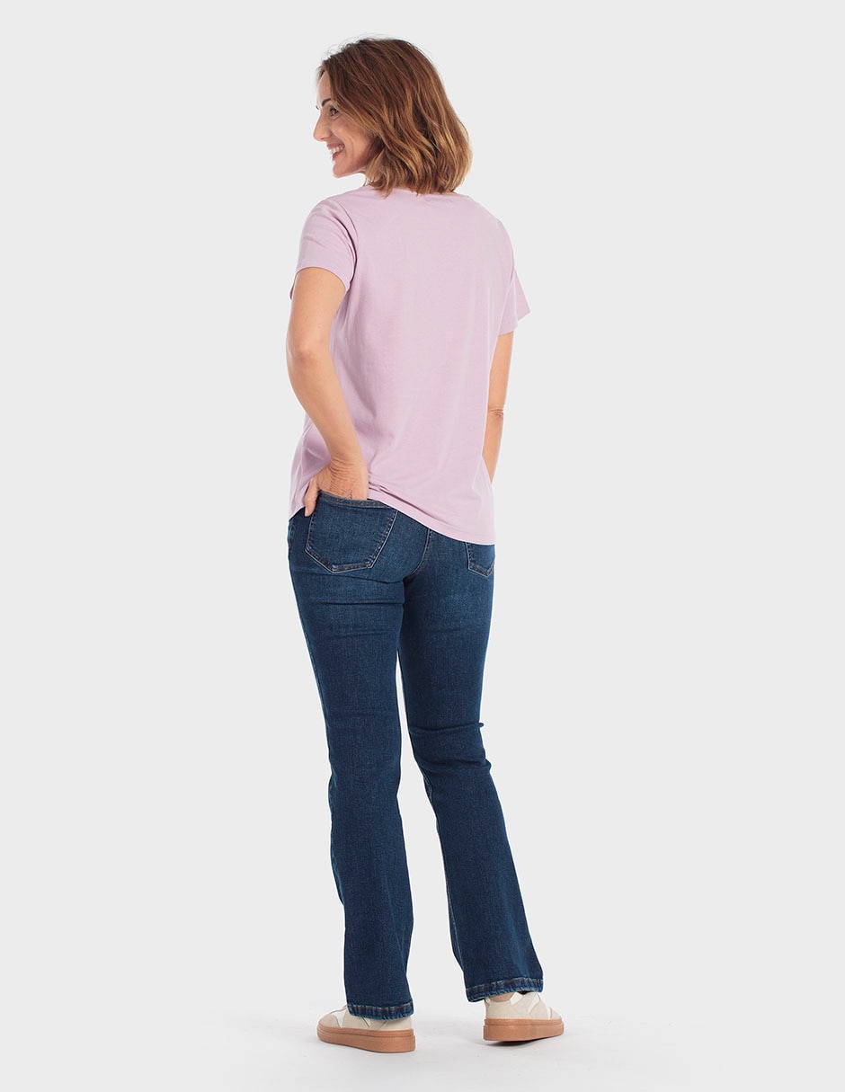 Playera manga corta cuello redondo para mujer 4