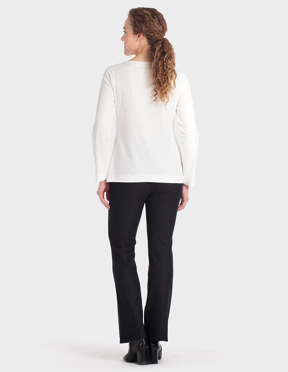 Playera manga larga cuello redondo para mujer 4
