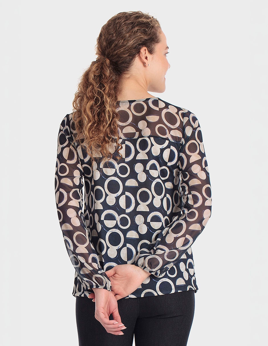 Playera manga larga cuello redondo para mujer 2