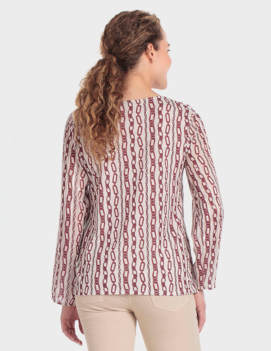 Playera manga larga cuello redondo para mujer 2