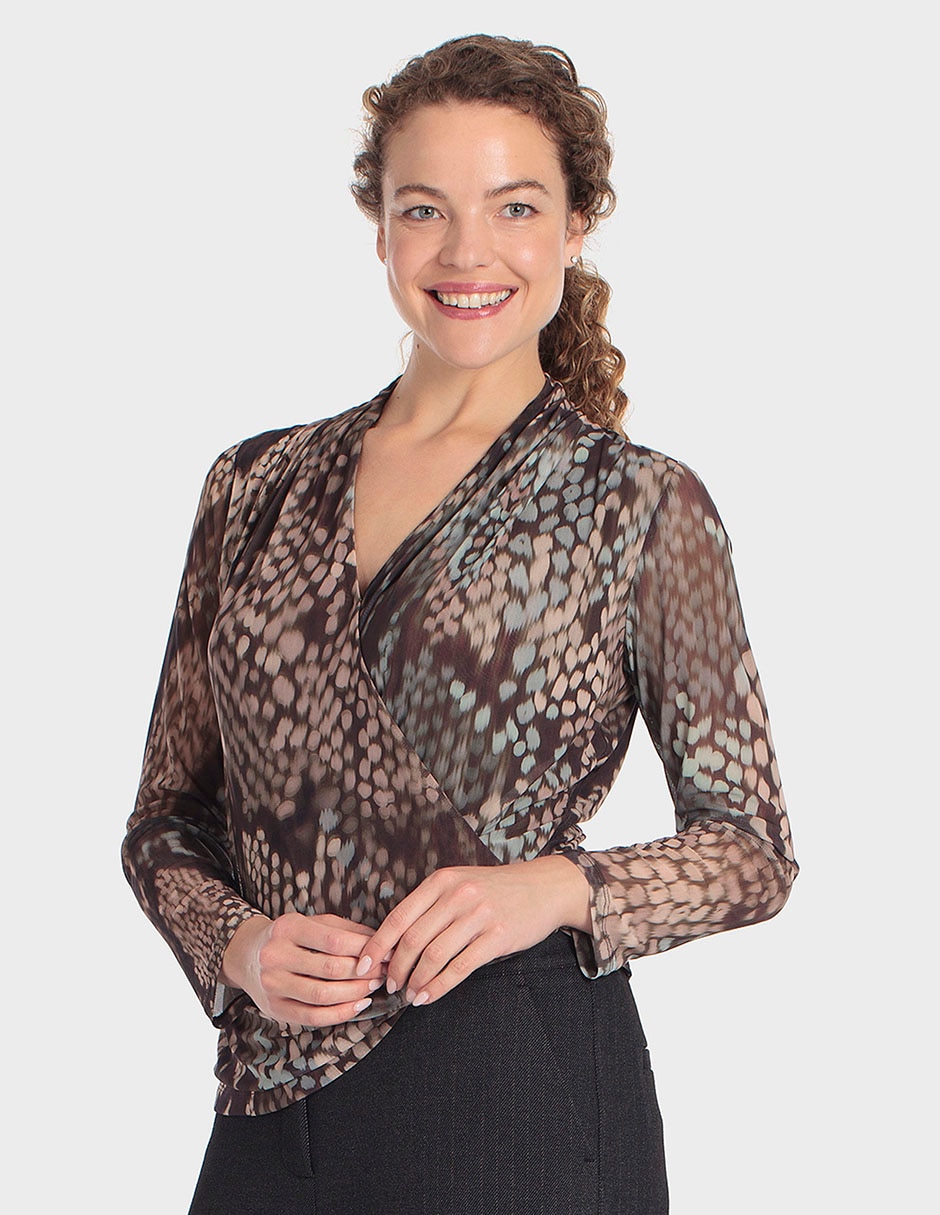 Playera manga larga cuello v para mujer Playera manga larga cuello v para mujer