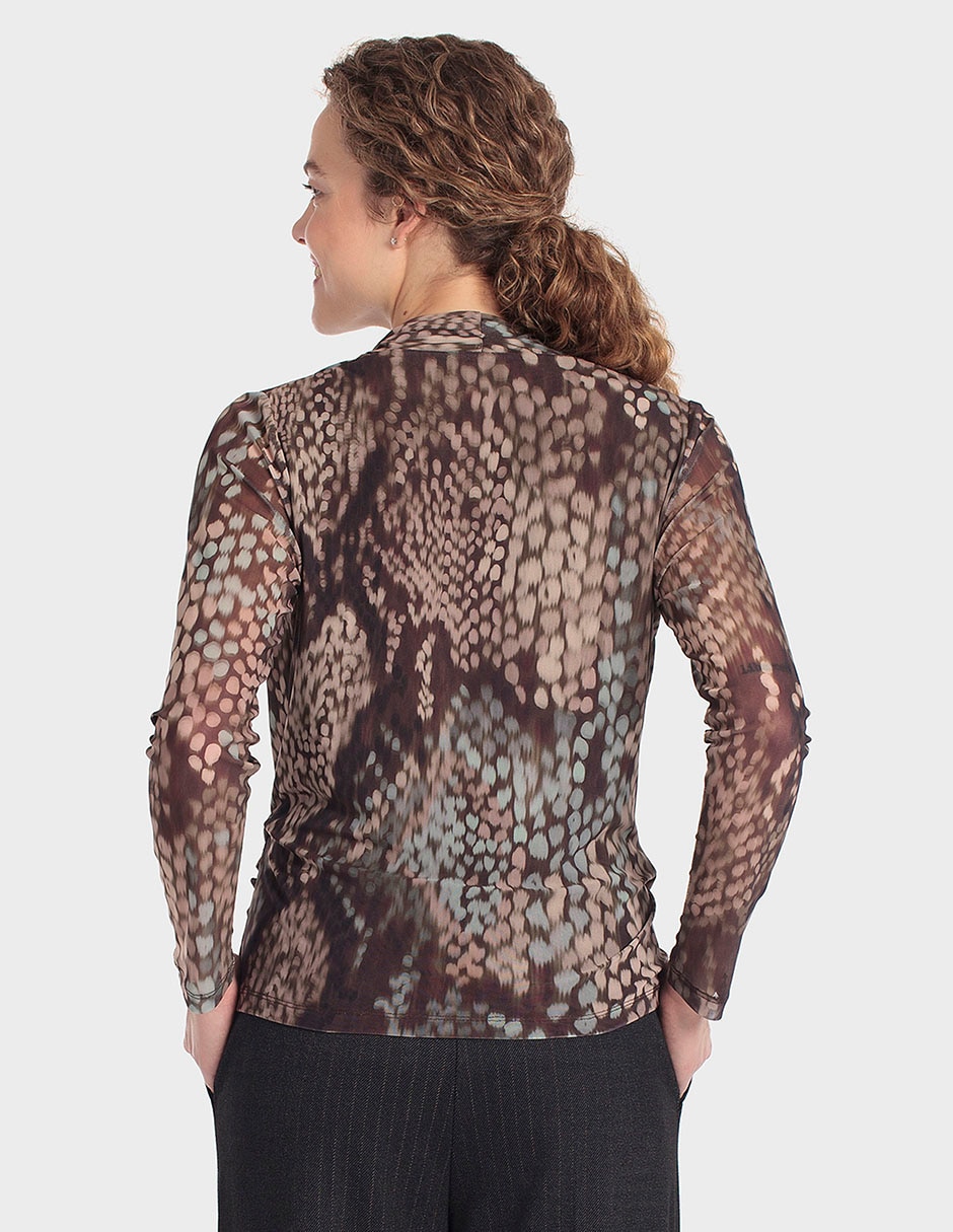 Playera manga larga cuello v para mujer 2