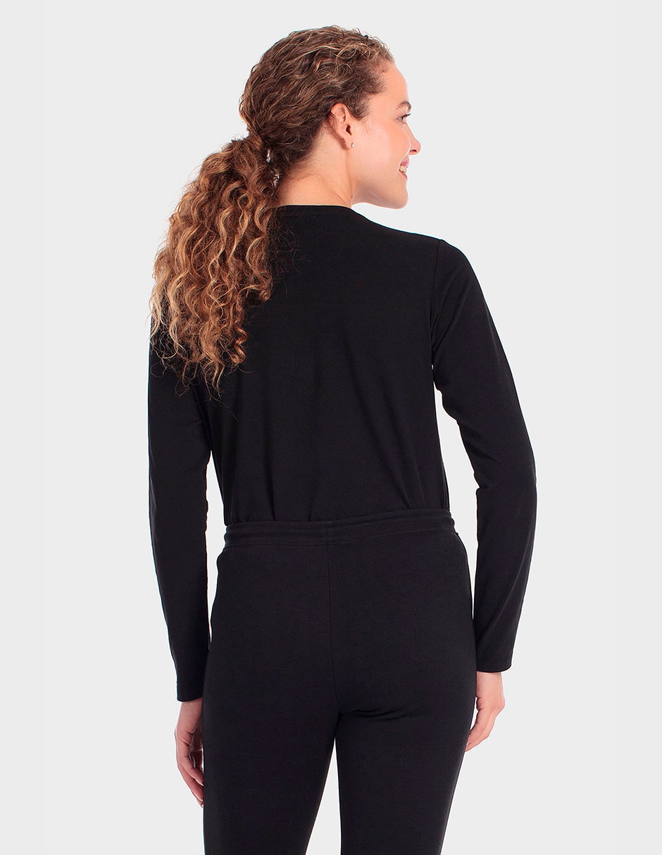 Playera manga larga cuello redondo para mujer 3