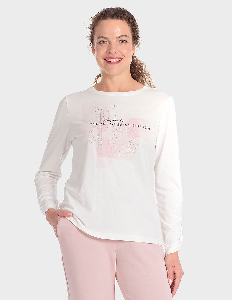 Producto manga larga cuello redondo para mujer Producto manga larga cuello redondo para mujer