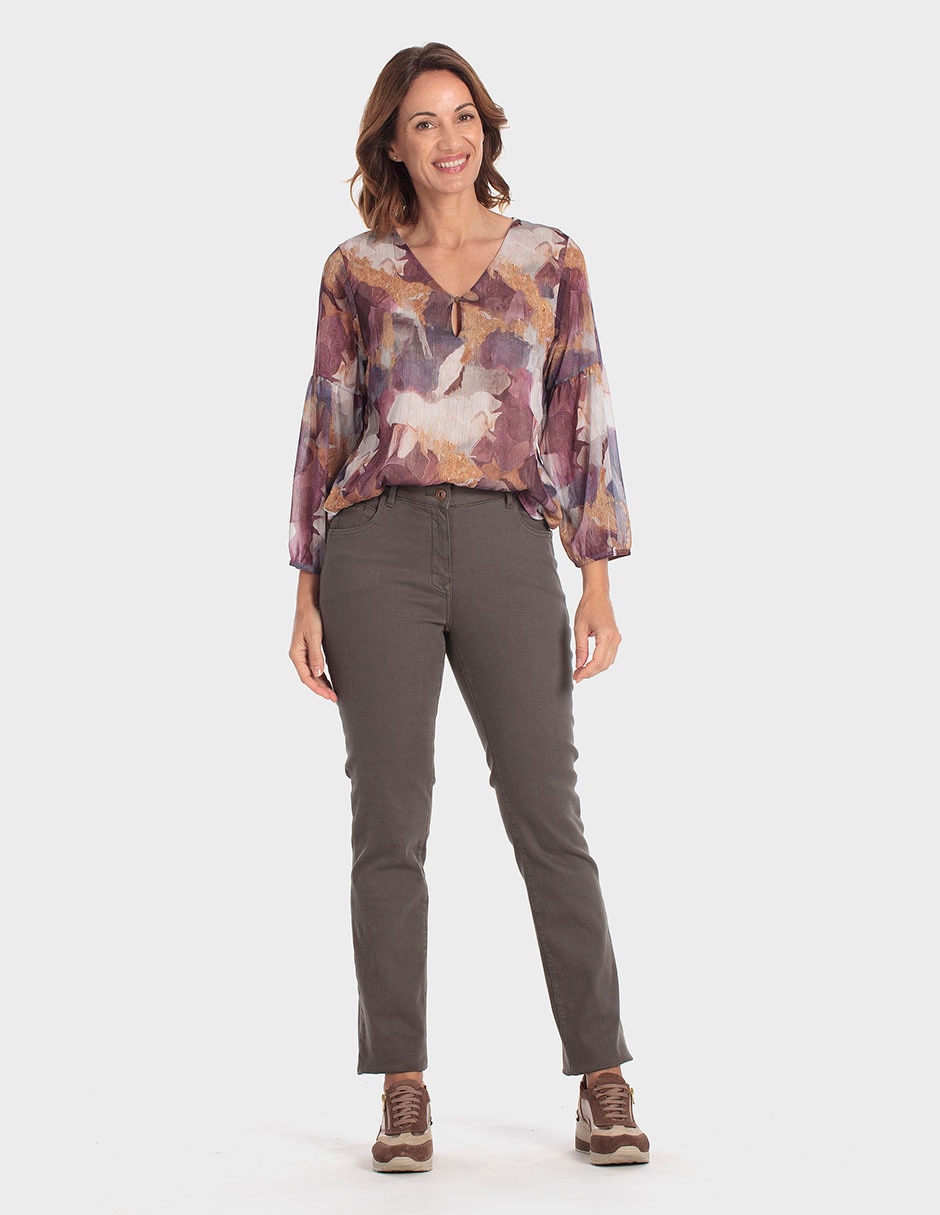 Playera manga3/4 cuello V para mujer 3