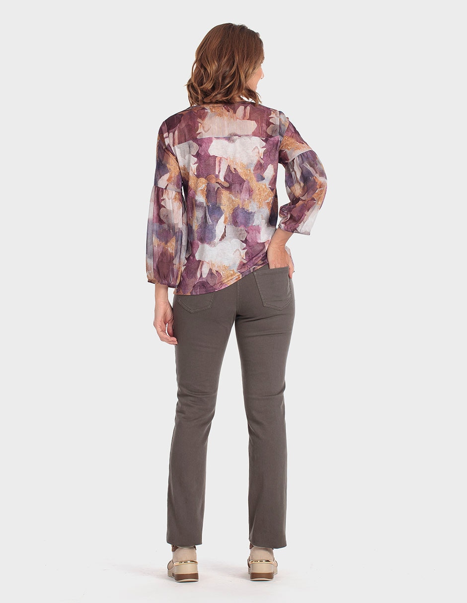 Playera manga3/4 cuello V para mujer 4