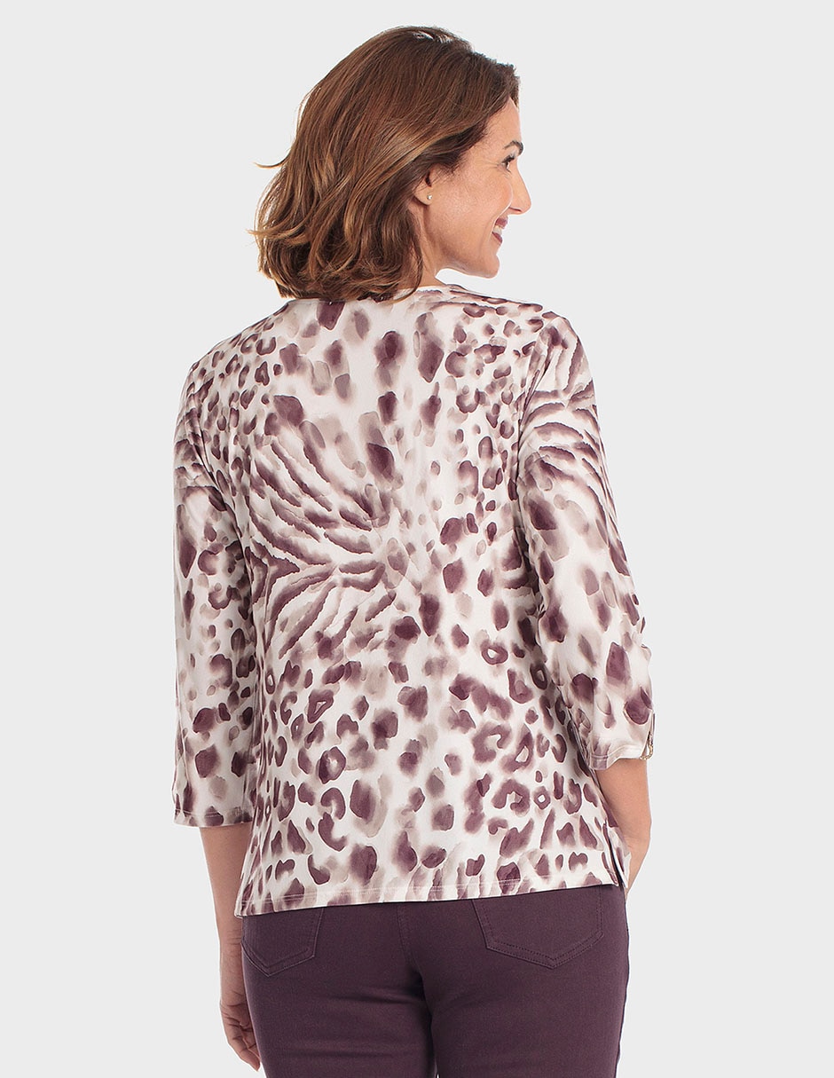 Blusa manga 3/4 cuello redondo para mujer 3
