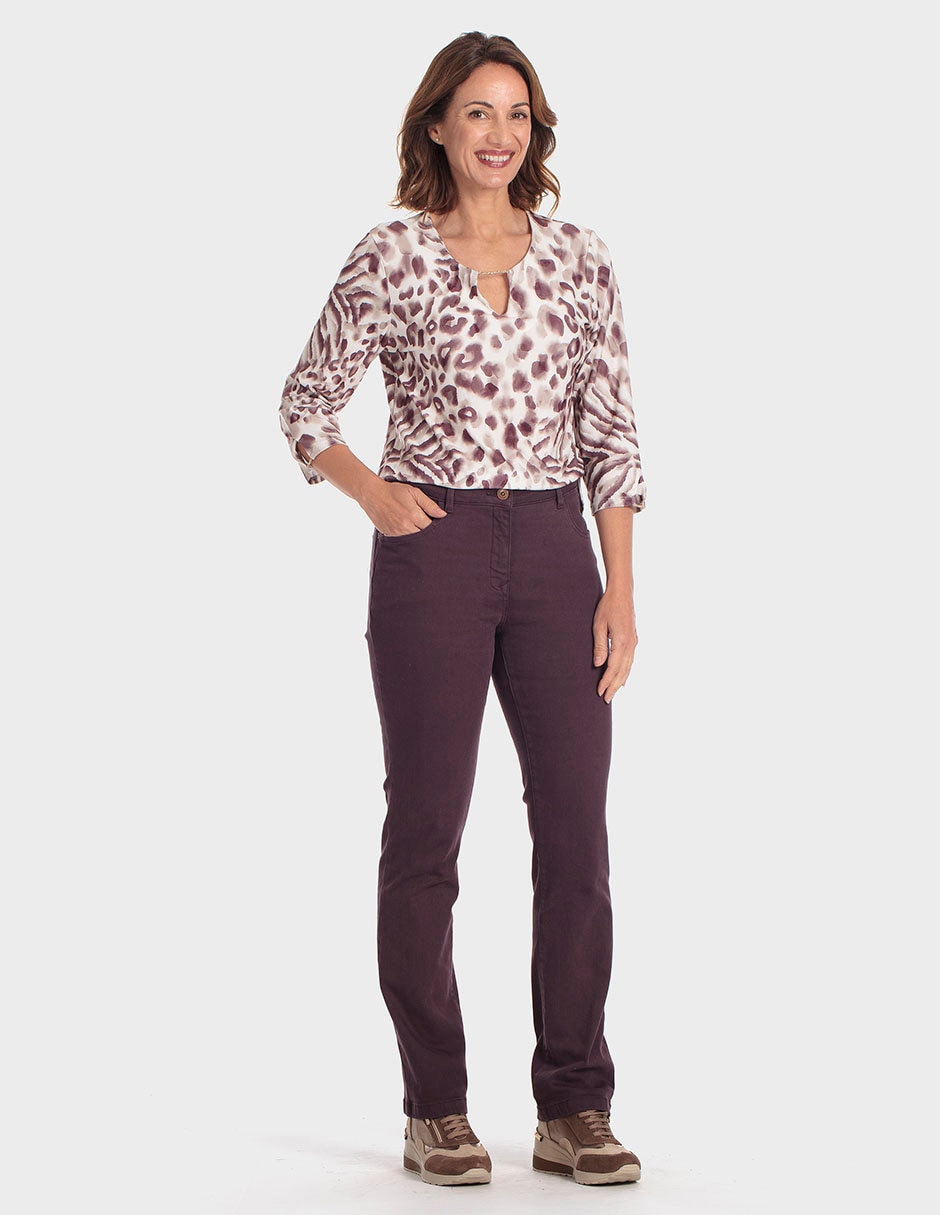 Blusa manga 3/4 cuello redondo para mujer 4