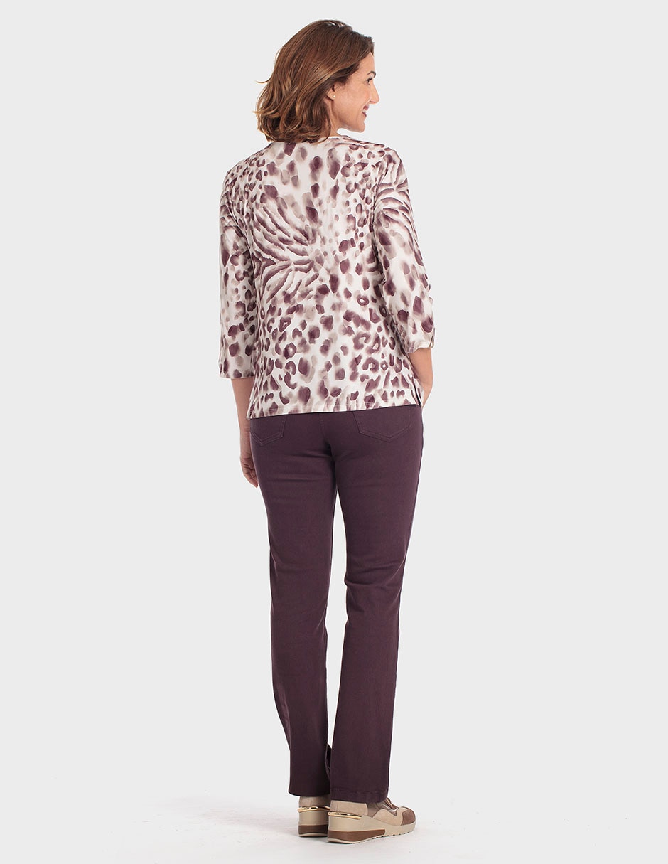 Blusa manga 3/4 cuello redondo para mujer 2