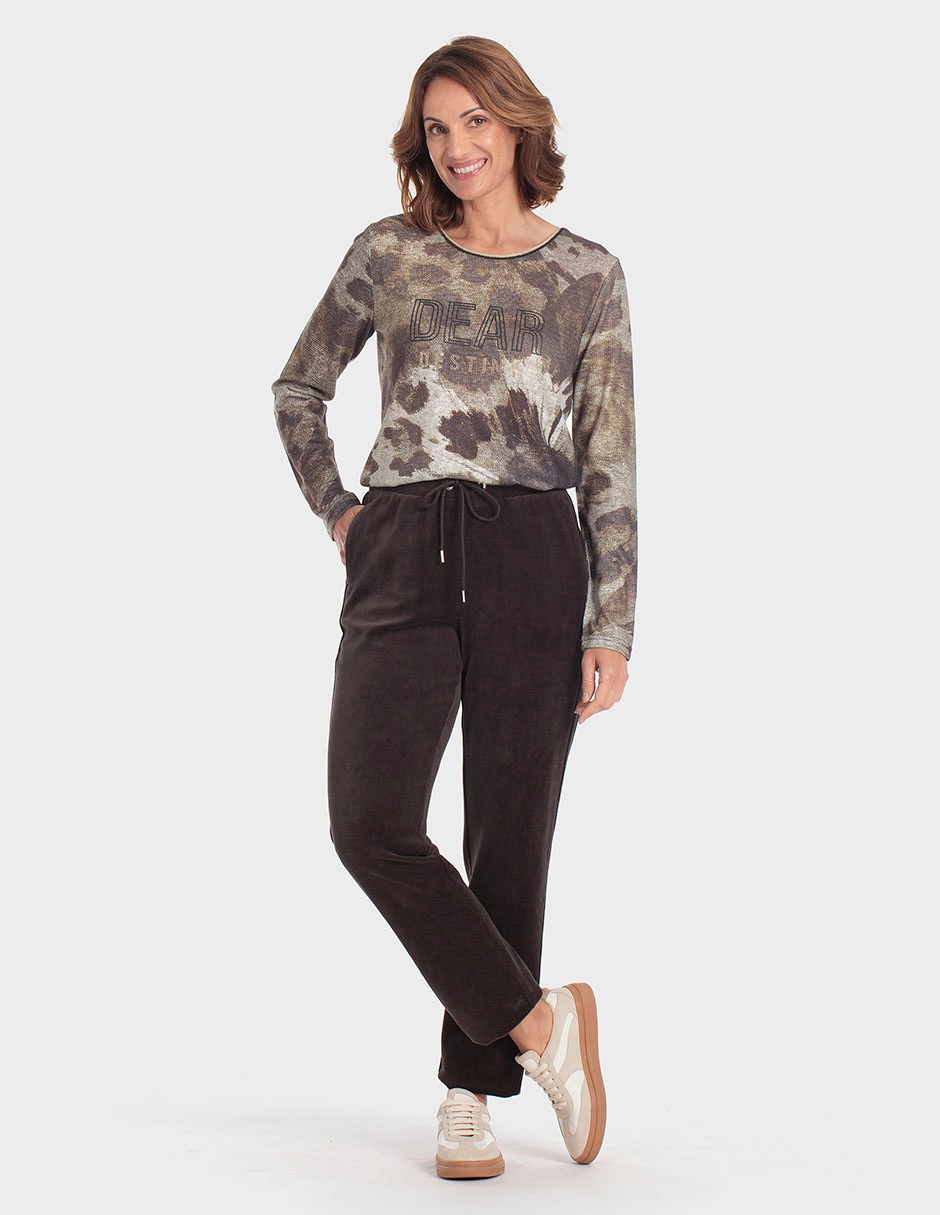 Playera manga larga cuello redondo para mujer 3