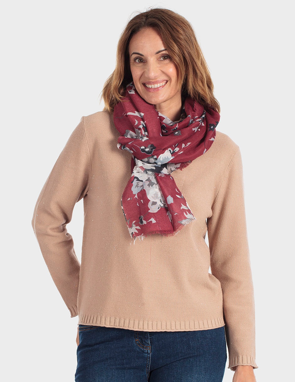 Pashmina con estampado floral para mujer