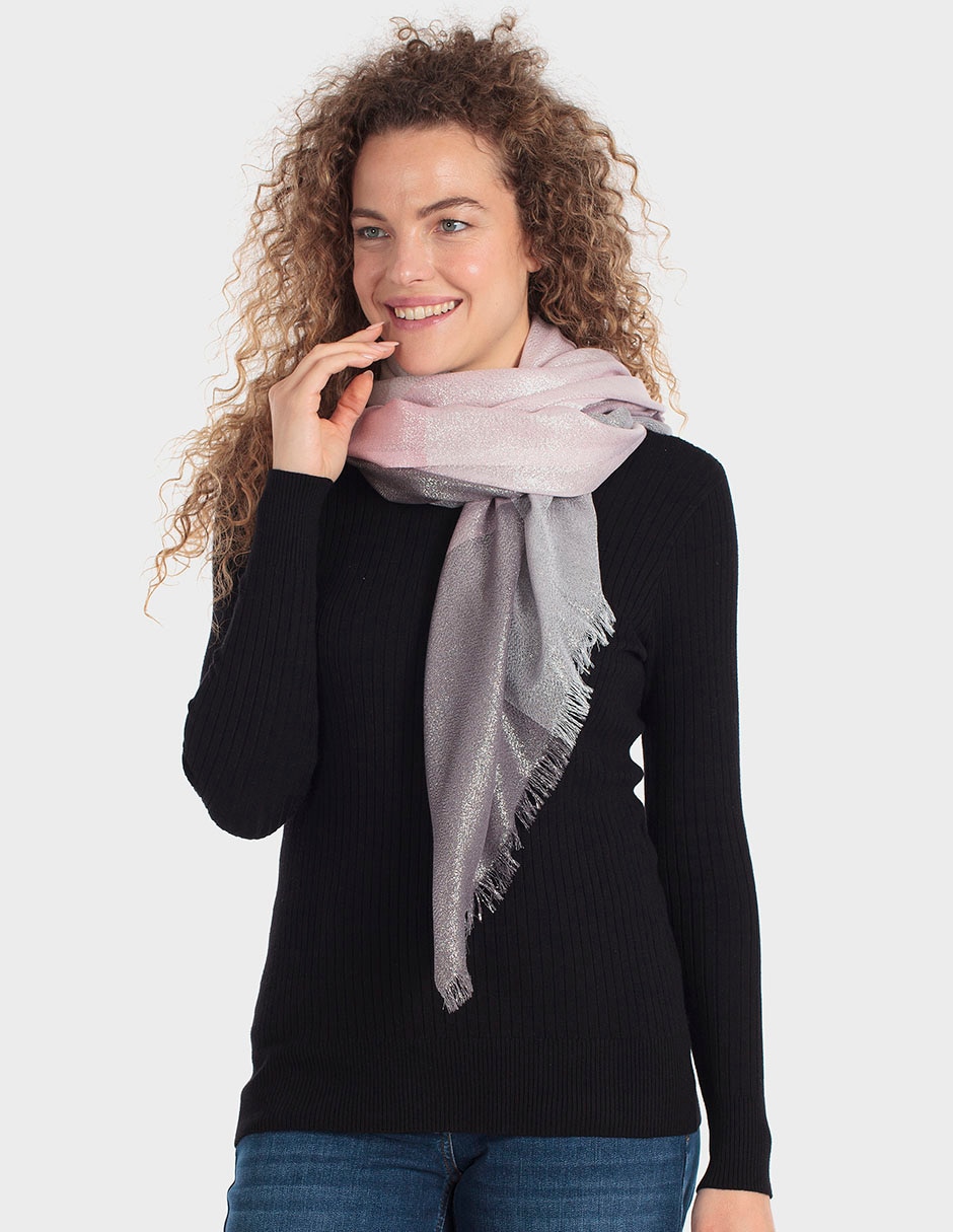 Pashmina con estampado bloques de color para mujer