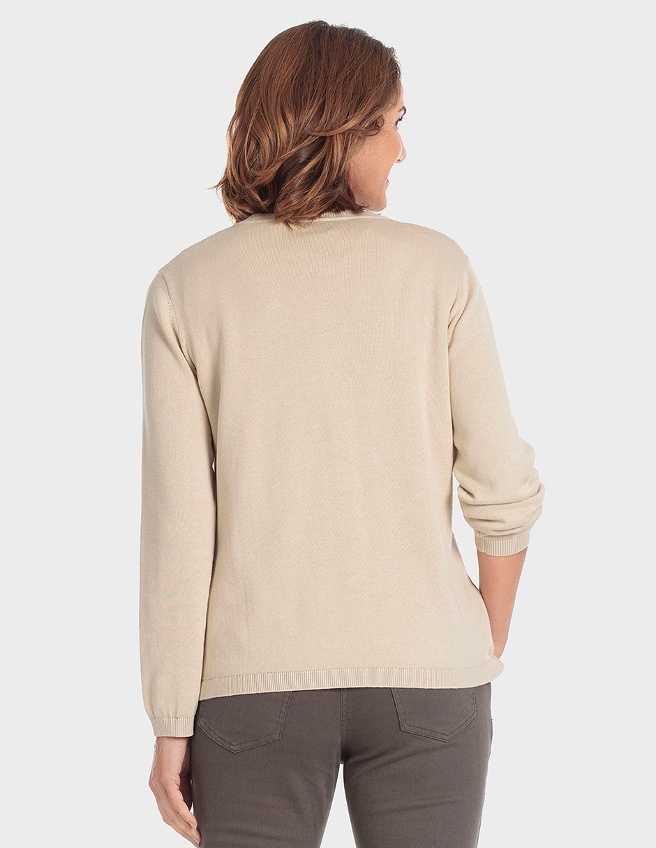 Suéter cuello redondo para mujer 4
