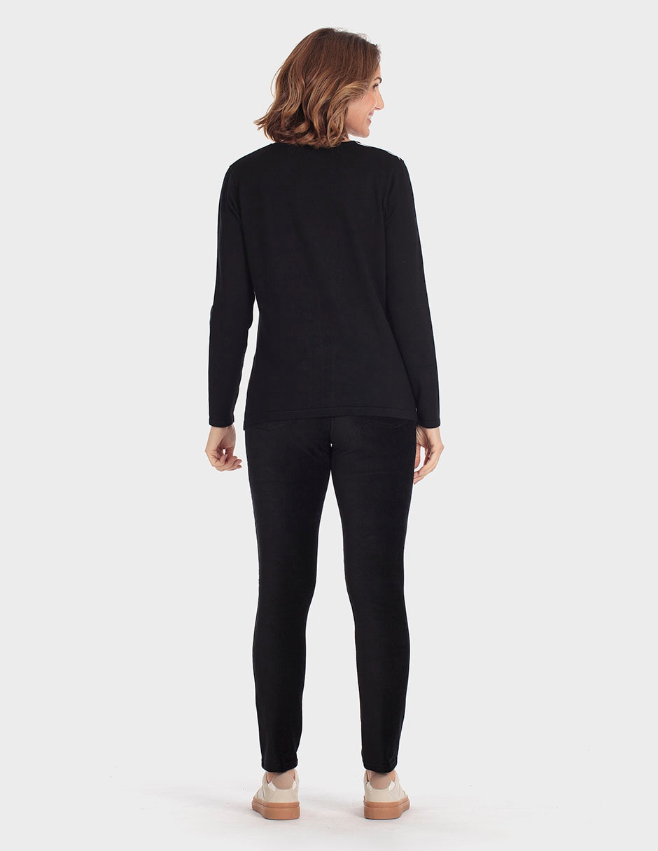 Suéter cuello redondo para mujer 2