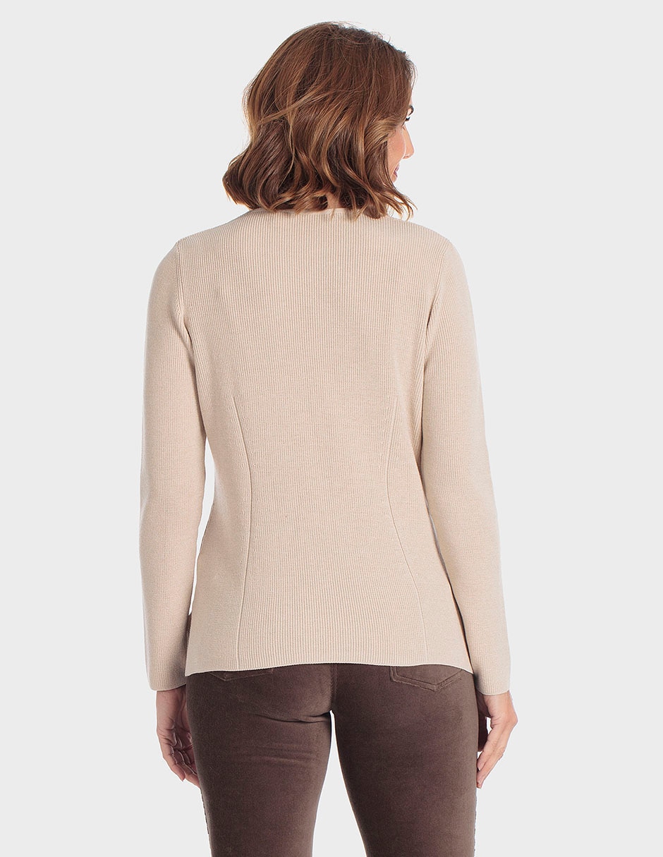 Suéter cuello V para mujer 4