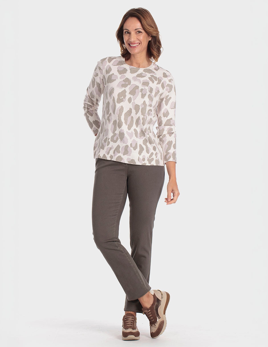 Suéter cuello redondo para mujer 4